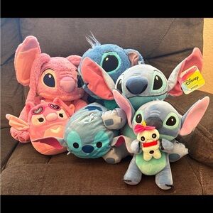 Disney Stitch and Angel Plush Toy Set - Pink and Blue